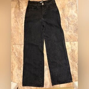 NWOT Zara Black Wide Leg Jeans Women’s Size 6